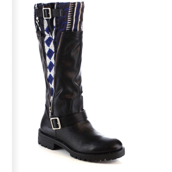 Boots with Aztec Pop print  Mid Calf - Picture 6 of 7